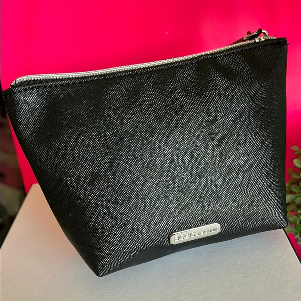 BCBGeneration Black Cosmetic Bag with Playful Text